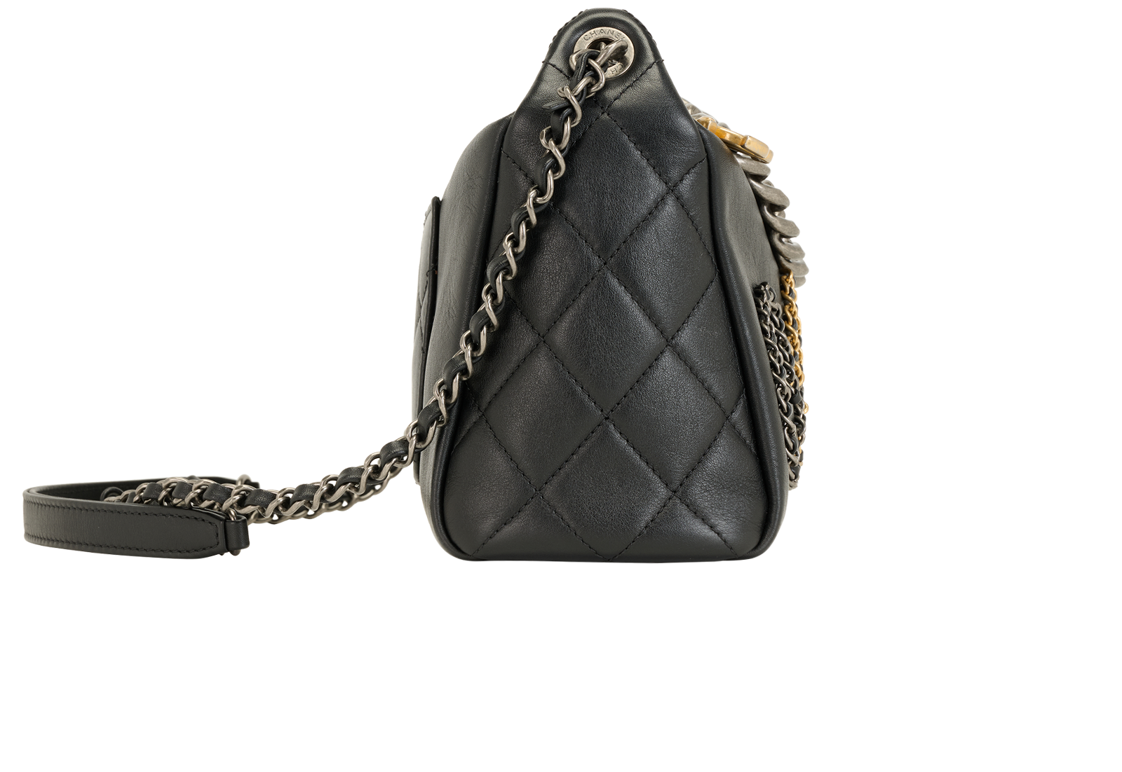 Chain Signature, &pound;3,100, Handbags, Black, Leather, Side view
